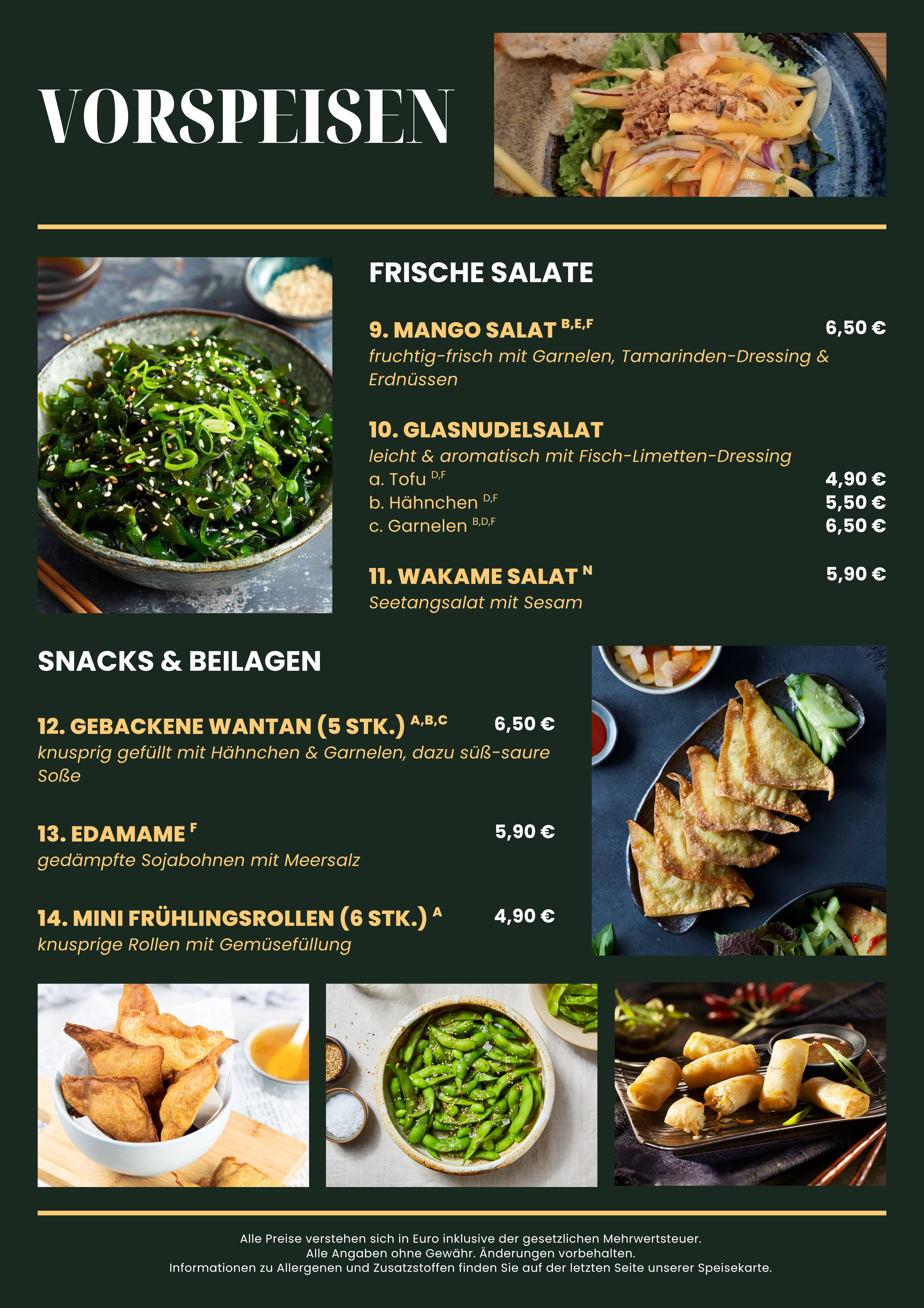 Speisekarte Seite 3